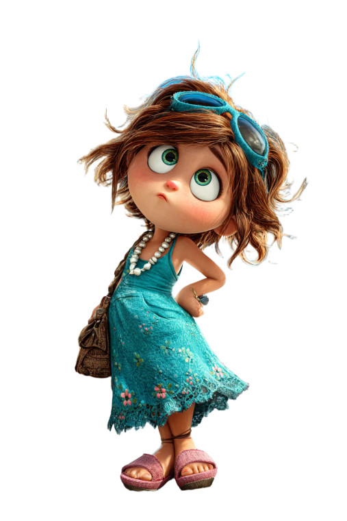 Pixar-Style Woman V5 Vinyl Car Decal Sticker – Waterproof & UV-Resistant 4.4