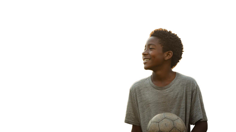 Happy Soccer Boy Vinyl Car Decal Sticker – Waterproof & UV-Resistant 2.72"