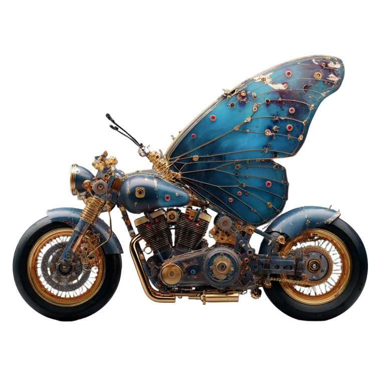 Exhaust Butterfly Vinyl Car Decal Sticker – Waterproof & UV-Resistant 3.4133333333333336"