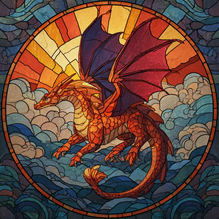 Sun Dragon Vinyl Car Decal Sticker – Waterproof & UV-Resistant 3.4133333333333336"