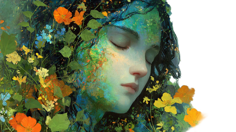 Floral Nymph Vinyl Car Decal Sticker – Waterproof & UV-Resistant 5.4