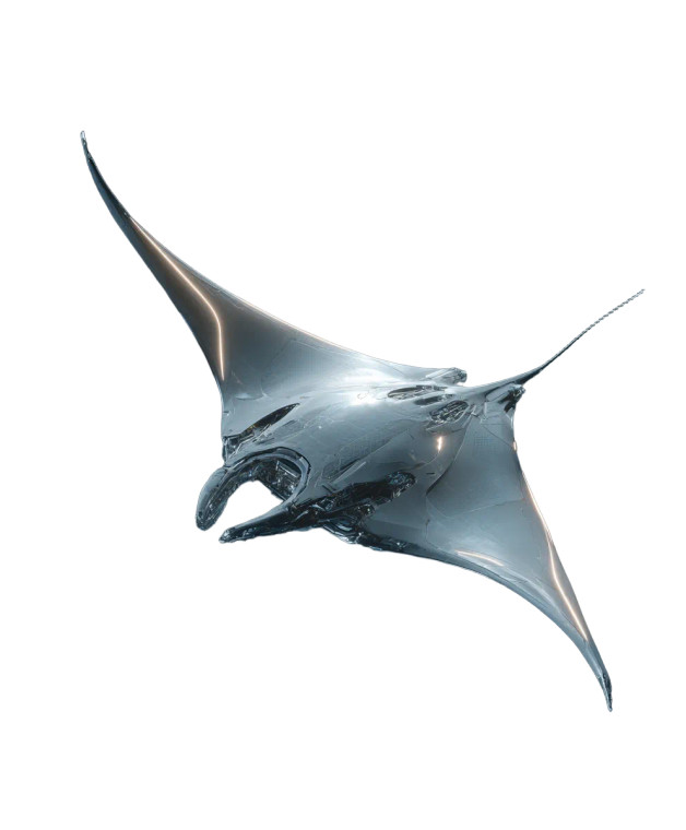 Futuristic Robotic Manta Vinyl Car Decal Sticker – Waterproof & UV-Resistant 8.0"
