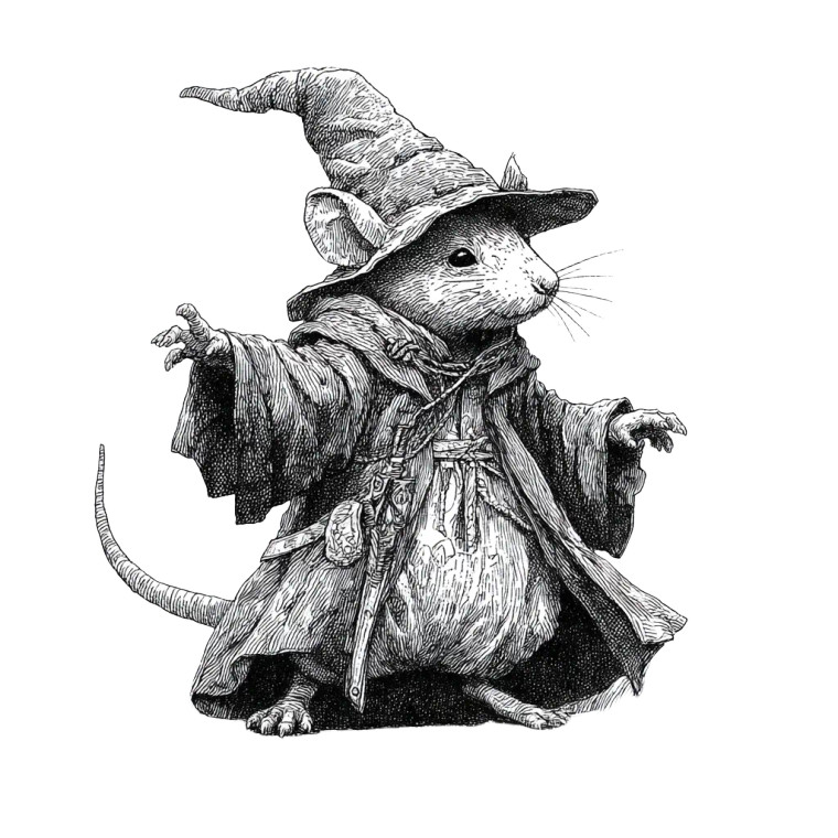 Wizard Rat Vinyl Car Decal Sticker – Waterproof & UV-Resistant 3.4133333333333336"