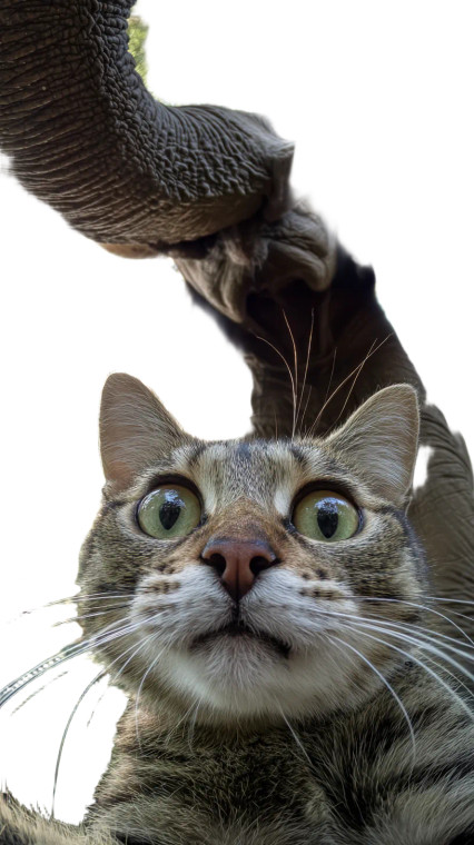 Cat Elephant Selfie Vinyl Car Decal Sticker – Waterproof & UV-Resistant 9.706666666666667"