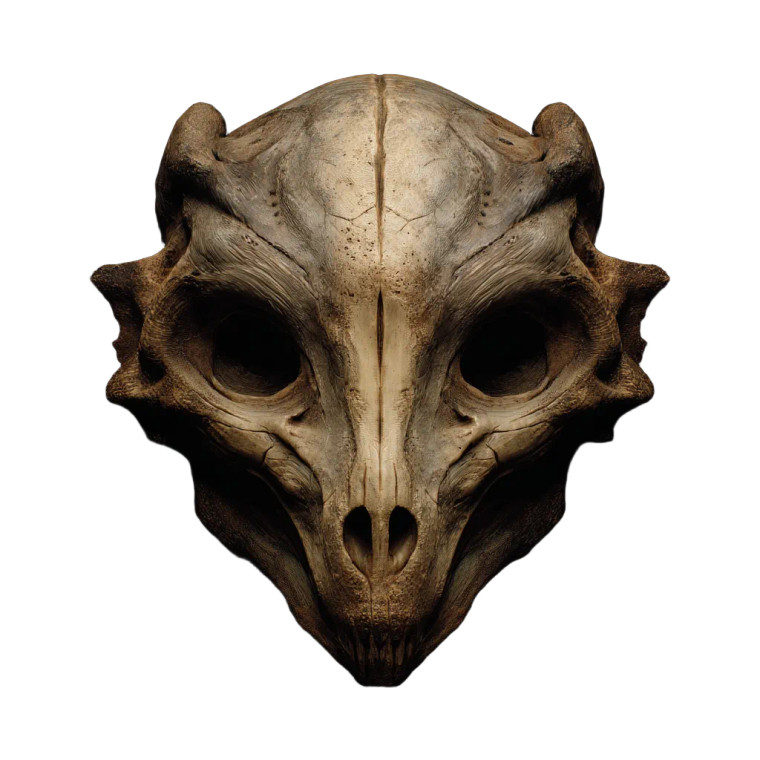 Alien Bone Mask Vinyl Car Decal Sticker – Waterproof & UV-Resistant 3.4133333333333336"