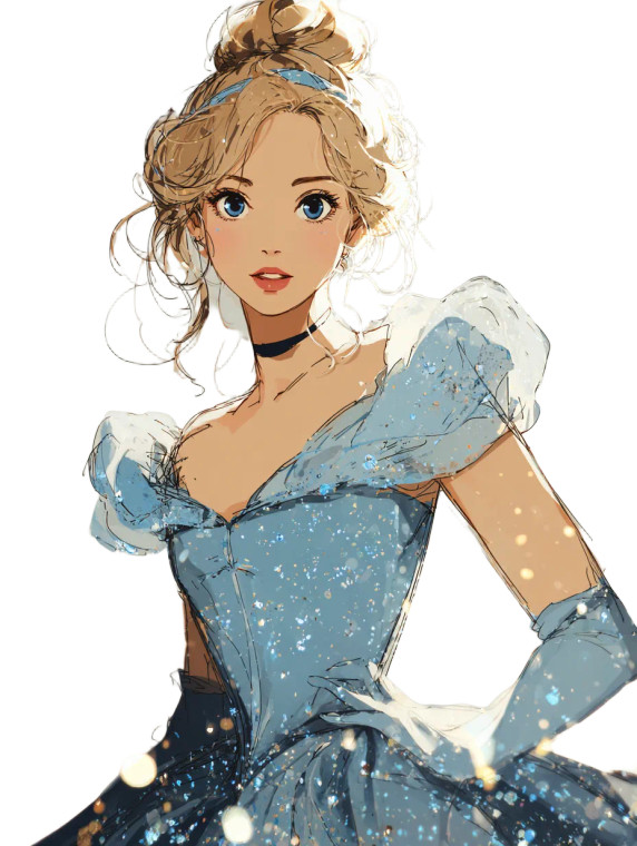 Cinderella In Blue V3 Vinyl Car Decal Sticker – Waterproof & UV-Resistant 4.1066666666666665"