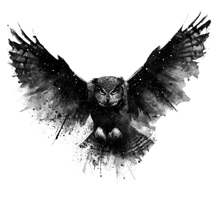 Splatter Owl Vinyl Car Decal Sticker – Waterproof & UV-Resistant 3.4133333333333336"