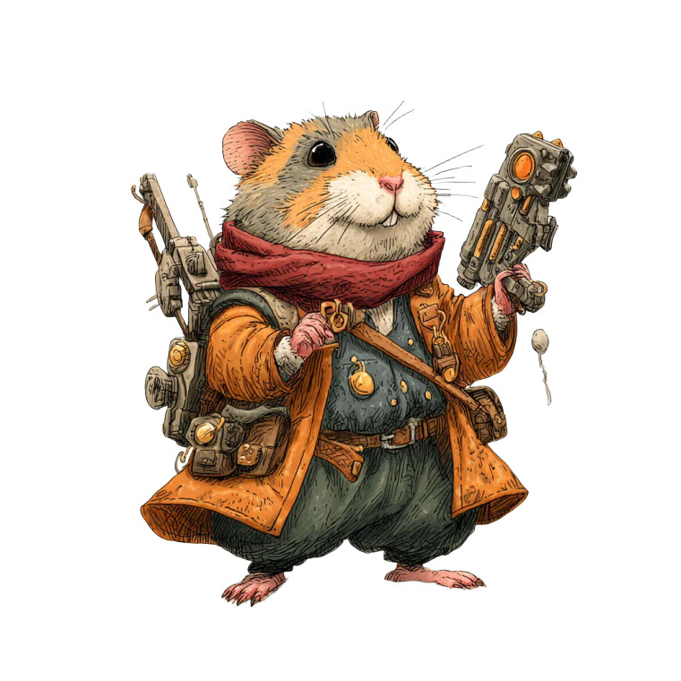 Hamster With Grapple Vinyl Car Decal Sticker – Waterproof & UV-Resistant 3.4133333333333336"