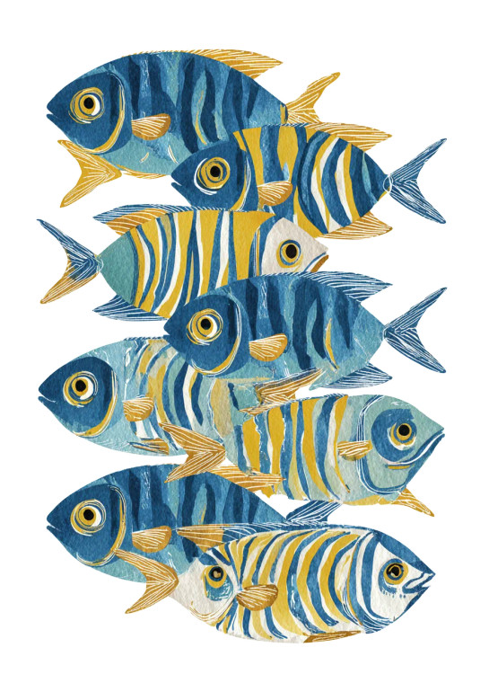 Colorful Striped Fish Vinyl Car Decal Sticker – Waterproof & UV-Resistant 4.32"