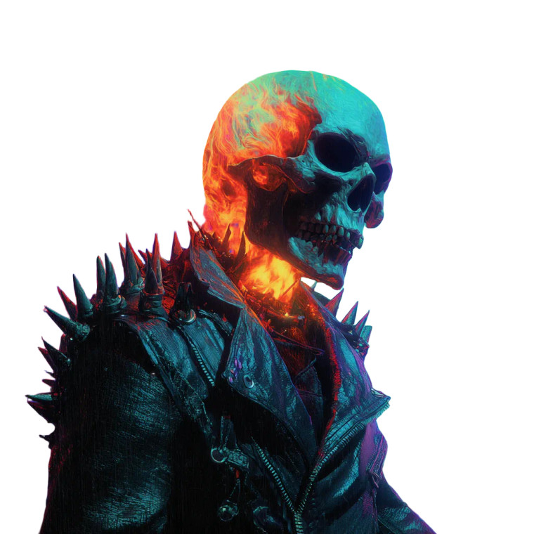 Twisted Ghost Rider Vinyl Car Decal Sticker – Waterproof & UV-Resistant 3.4133333333333336"