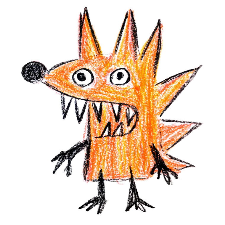 Spiky Cartoon Creature Vinyl Car Decal Sticker – Waterproof & UV-Resistant 3.4133333333333336"
