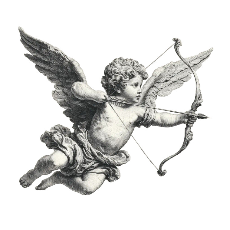Flying Cherub V2 Vinyl Car Decal Sticker – Waterproof & UV-Resistant 6.826666666666667"