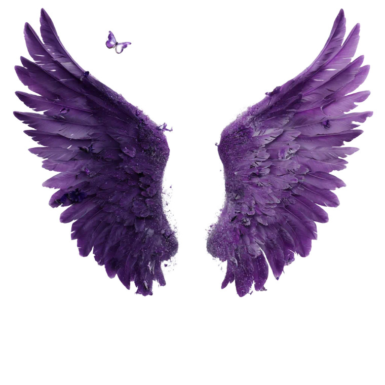 Purple Angel Wings Vinyl Car Decal Sticker – Waterproof & UV-Resistant 6.826666666666667"
