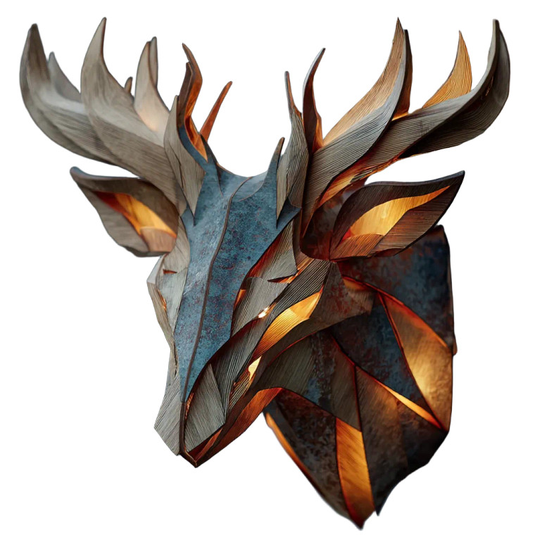 Metal Reindeer Head Vinyl Car Decal Sticker – Waterproof & UV-Resistant 3.4133333333333336"