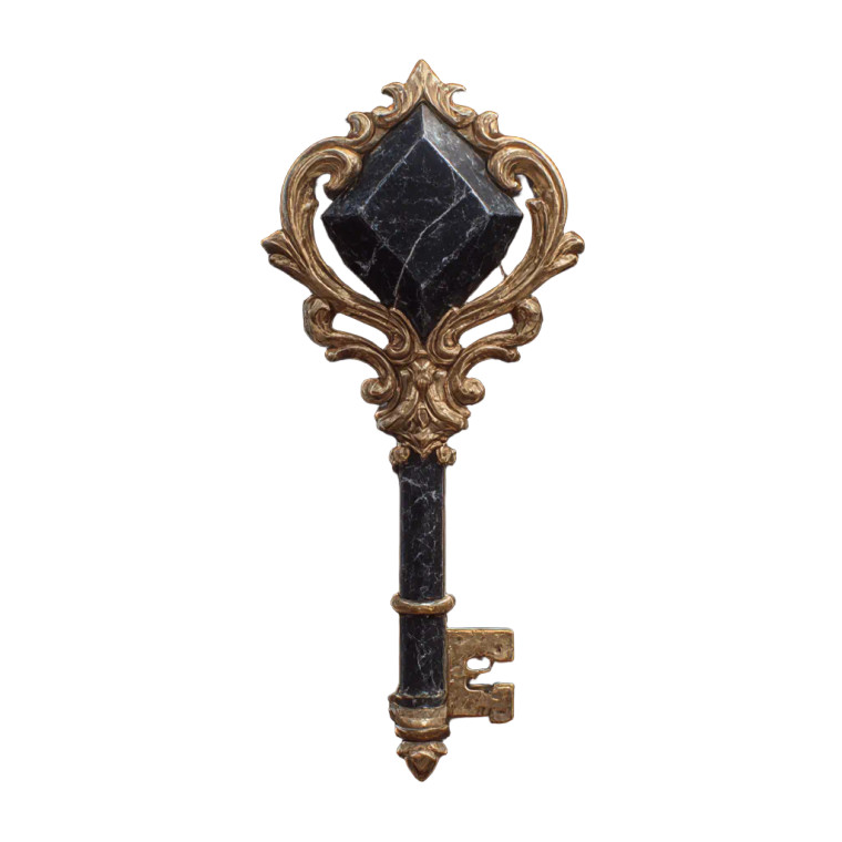 Black Marble Key Vinyl Car Decal Sticker – Waterproof & UV-Resistant 6.826666666666667"
