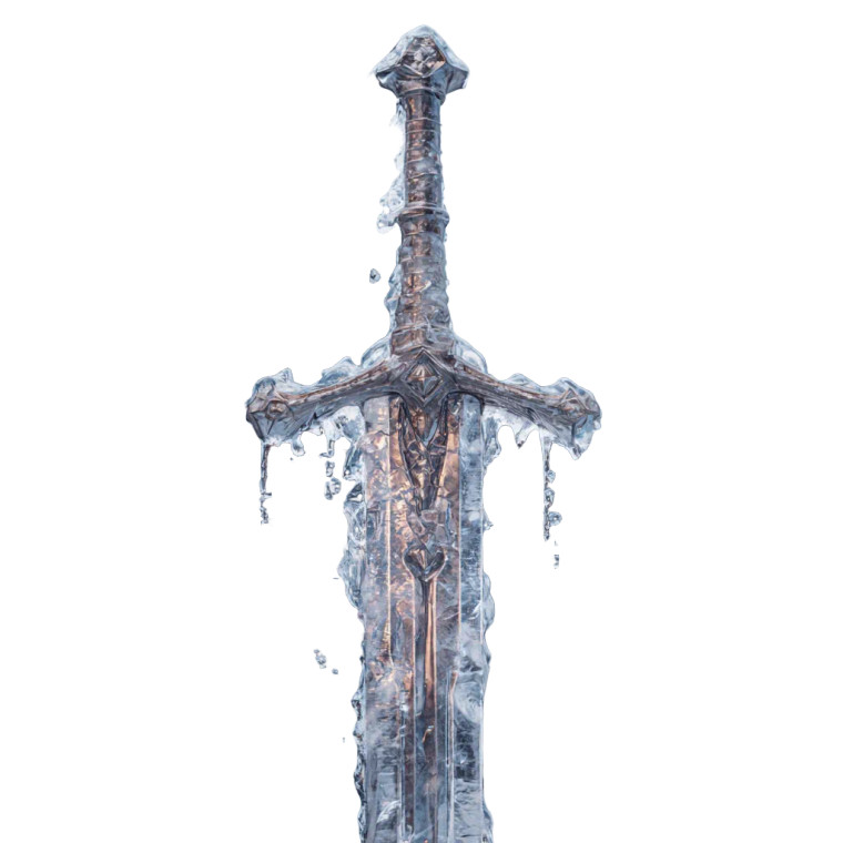Frozen Sword Vinyl Car Decal Sticker – Waterproof & UV-Resistant 3.4133333333333336"