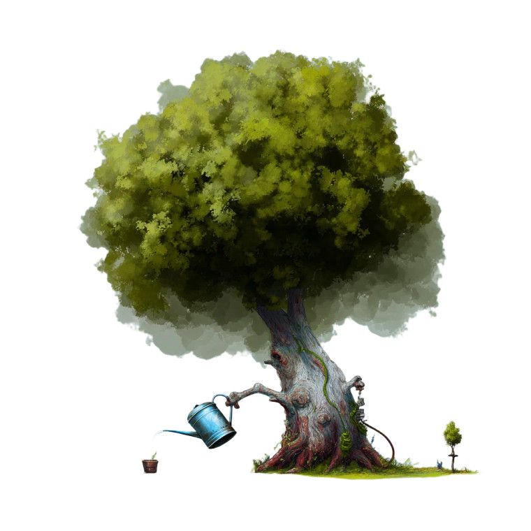 Tree Watering Tree Vinyl Car Decal Sticker – Waterproof & UV-Resistant 6.826666666666667"