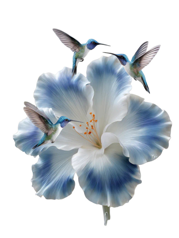 Blooming Hummingbirds Vinyl Car Decal Sticker – Waterproof & UV-Resistant 8.213333333333333"