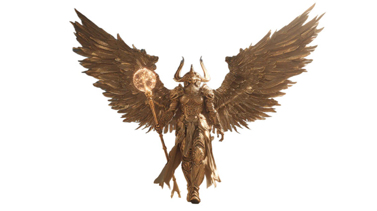 Golden Divine Warrior V2 Vinyl Car Decal Sticker – Waterproof & UV-Resistant 5.4