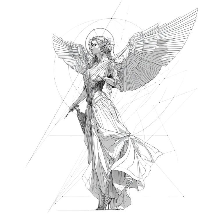 Light Angel Vinyl Car Decal Sticker – Waterproof & UV-Resistant 3.4133333333333336"