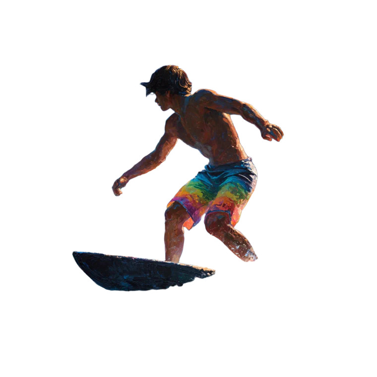 Surfer Under Stars Vinyl Car Decal Sticker – Waterproof & UV-Resistant 3.4133333333333336"