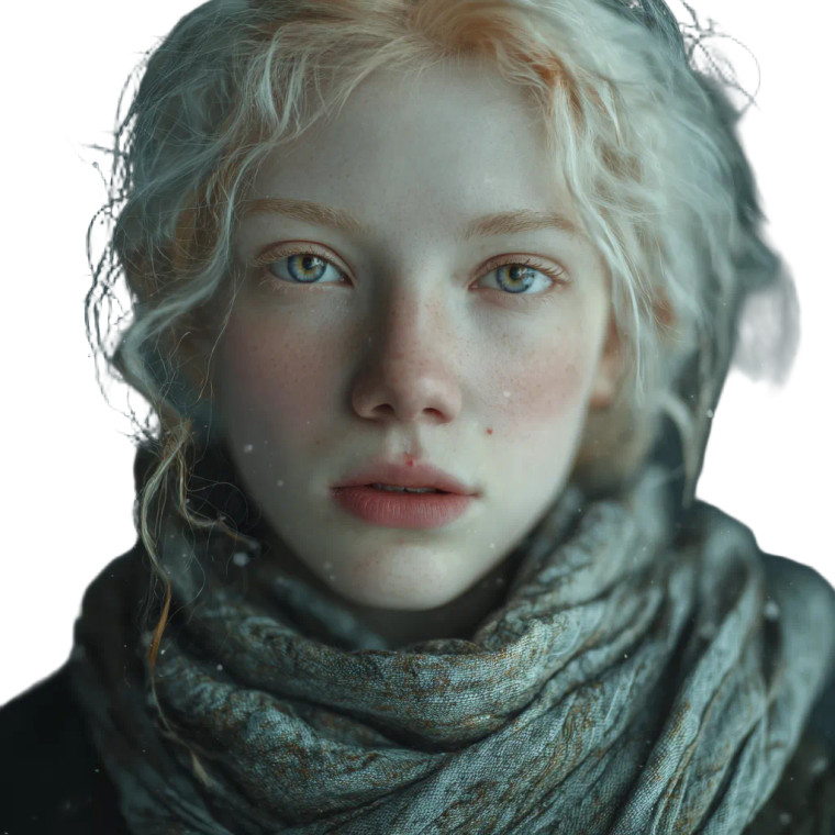 Albino Woman Portrait V12 Vinyl Car Decal Sticker – Waterproof & UV-Resistant 3.4133333333333336"
