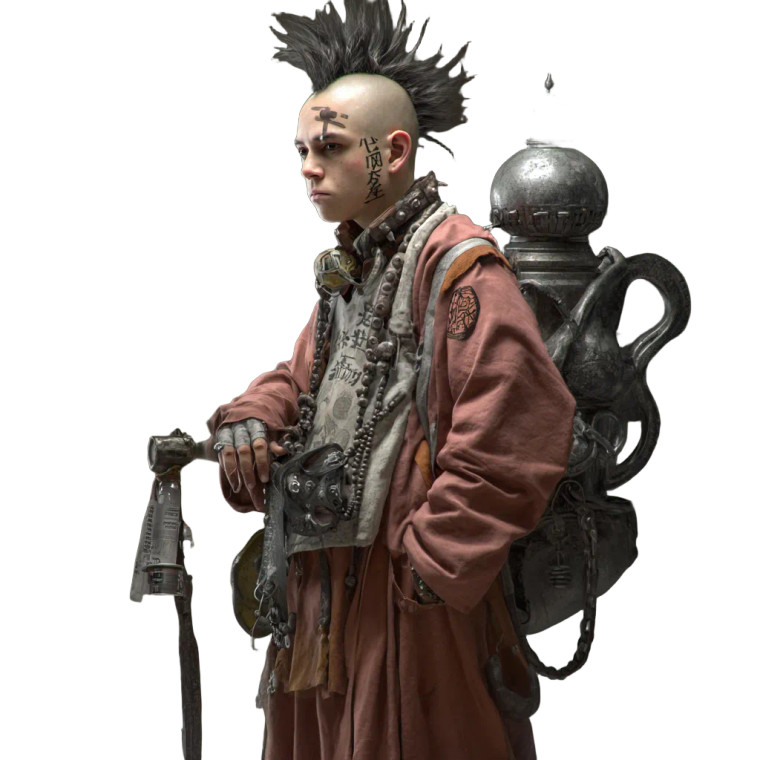 Punk Monk Vinyl Car Decal Sticker – Waterproof & UV-Resistant 3.4133333333333336"