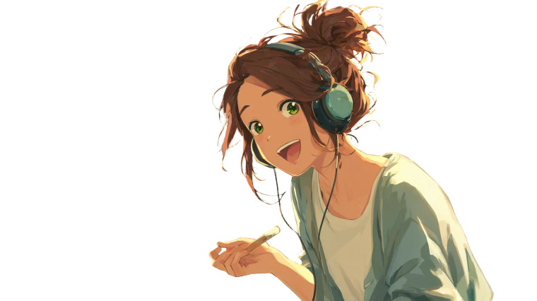 Anime Girl Cooking V2 Vinyl Car Decal Sticker – Waterproof & UV-Resistant 2.72"