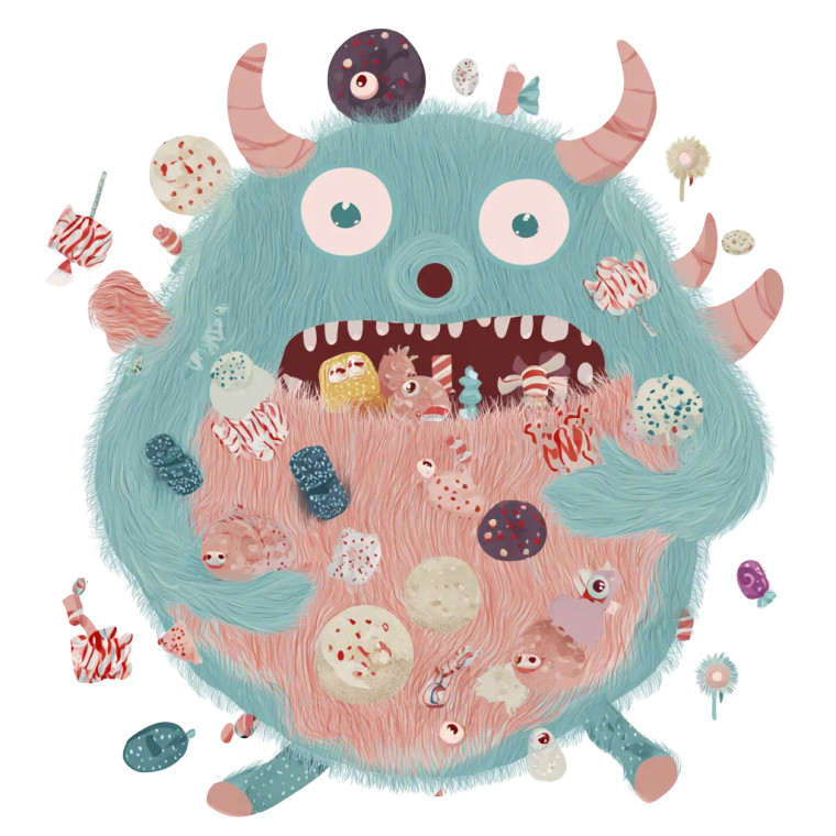 Cute Microbe Monster Vinyl Car Decal Sticker – Waterproof & UV-Resistant 3.4133333333333336"