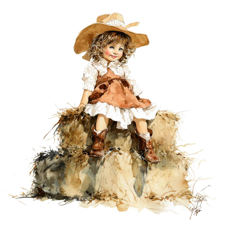 Adorable Western Baby Vinyl Car Decal Sticker – Waterproof & UV-Resistant 6.826666666666667"