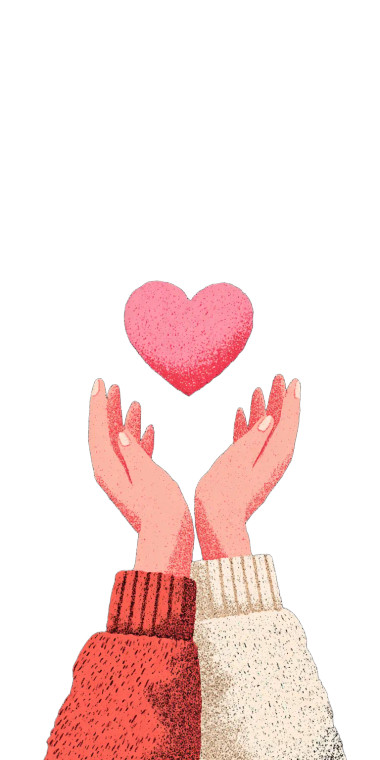 Heart Holding Hands Vinyl Car Decal Sticker – Waterproof & UV-Resistant 5.12"