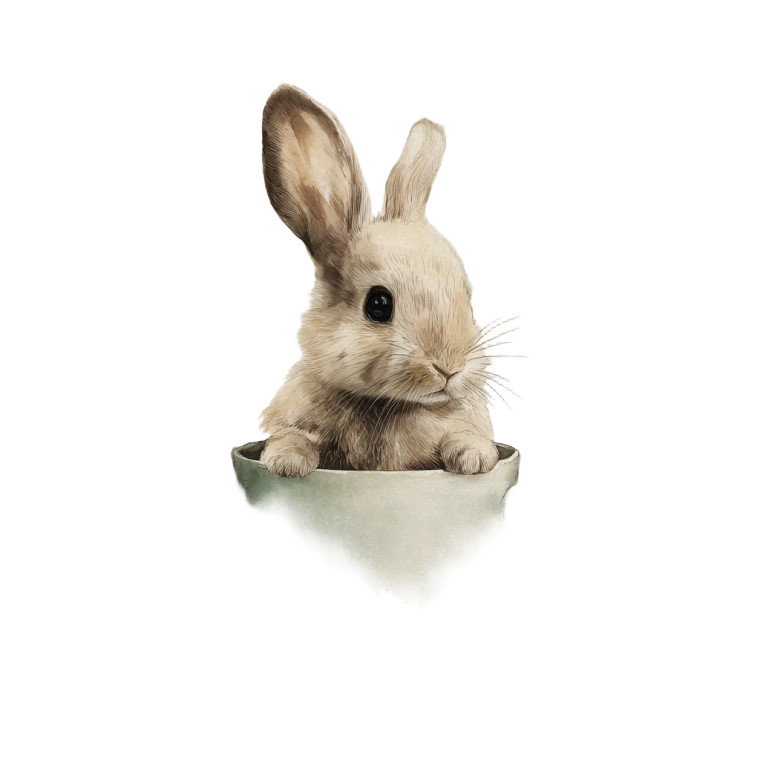 Cute Bunny Teacup Vinyl Car Decal Sticker – Waterproof & UV-Resistant 6.826666666666667"