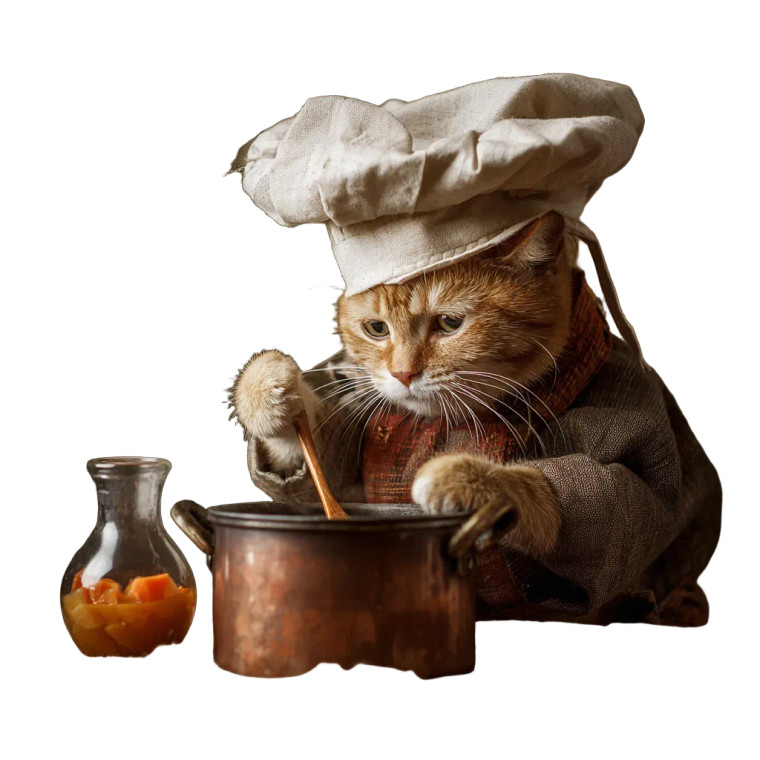Chef Cat Cooking V5 Vinyl Car Decal Sticker – Waterproof & UV-Resistant 3.4133333333333336"