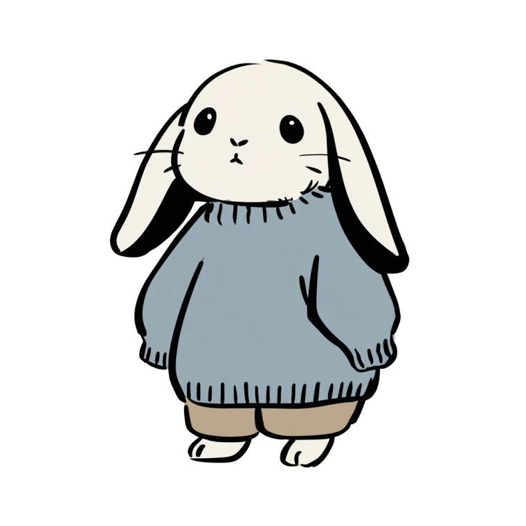 Cute Lop-Eared Rabbit Vinyl Car Decal Sticker – Waterproof & UV-Resistant 3.4133333333333336"