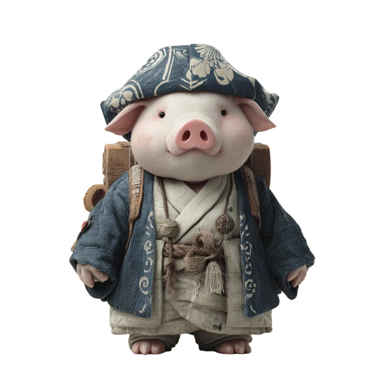 Pig In Hat Vinyl Car Decal Sticker – Waterproof & UV-Resistant 6.826666666666667"