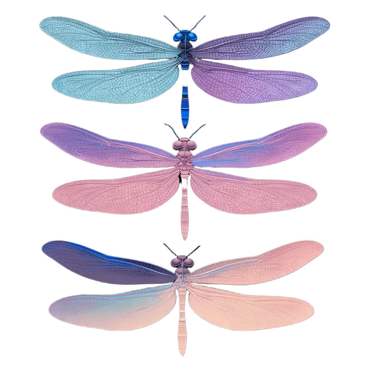 Blue Dragonfly Illustration Vinyl Car Decal Sticker – Waterproof & UV-Resistant 3.4133333333333336"
