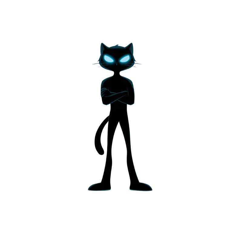 Mystical Cat Mascot Vinyl Car Decal Sticker – Waterproof & UV-Resistant 6.826666666666667"