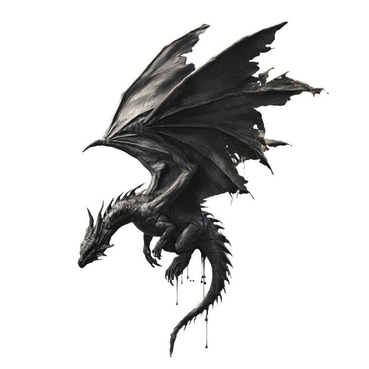 Black Torn-Wing Dragon Vinyl Car Decal Sticker – Waterproof & UV-Resistant 3.4133333333333336"
