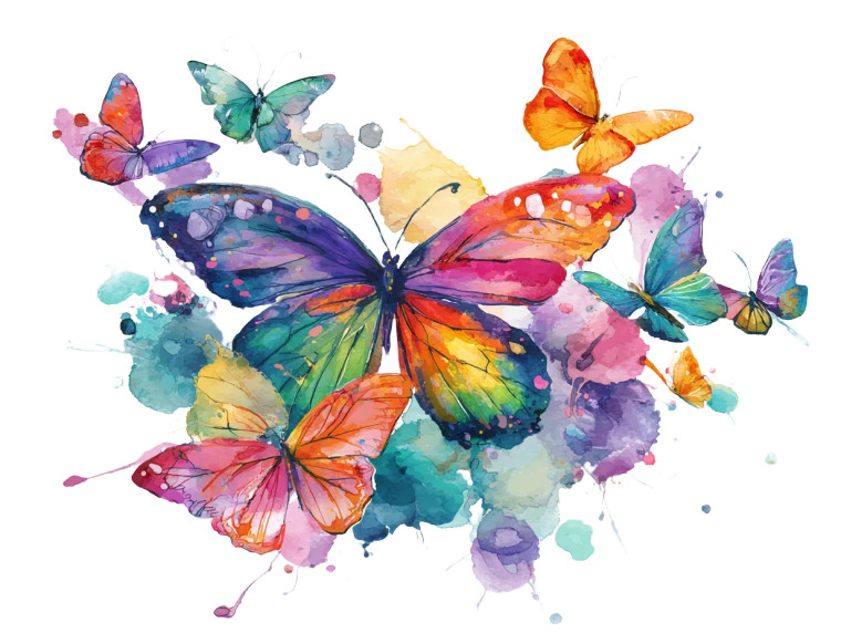 Rainbow Butterfly Flight V2 Vinyl Car Decal Sticker – Waterproof & UV-Resistant 6.1866666666666665"