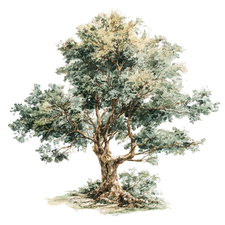 Watercolor Tree V3 Vinyl Car Decal Sticker – Waterproof & UV-Resistant 6.826666666666667"