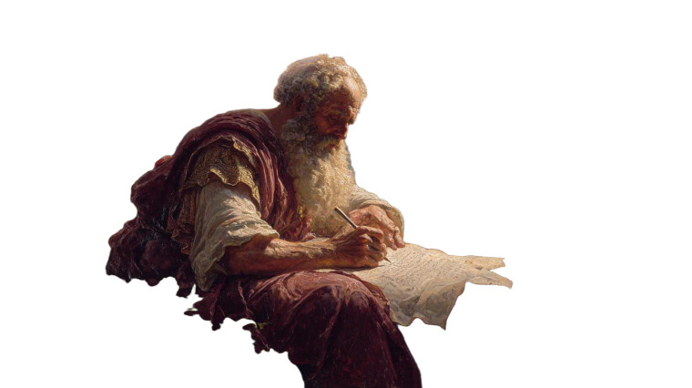 Ancient Apostle Writing Vinyl Car Decal Sticker – Waterproof & UV-Resistant 5.4
