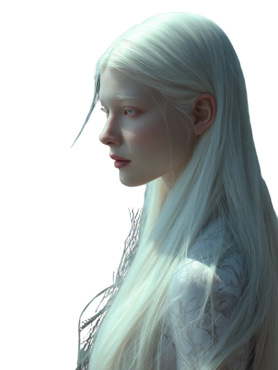 Albino Girl Portrait V3 Vinyl Car Decal Sticker – Waterproof & UV-Resistant 8.213333333333333"