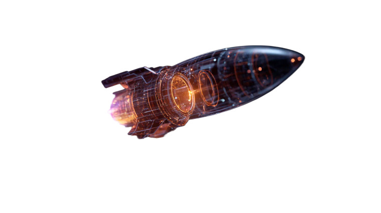 Glowing Rocketship Vinyl Car Decal Sticker – Waterproof & UV-Resistant 2.72"