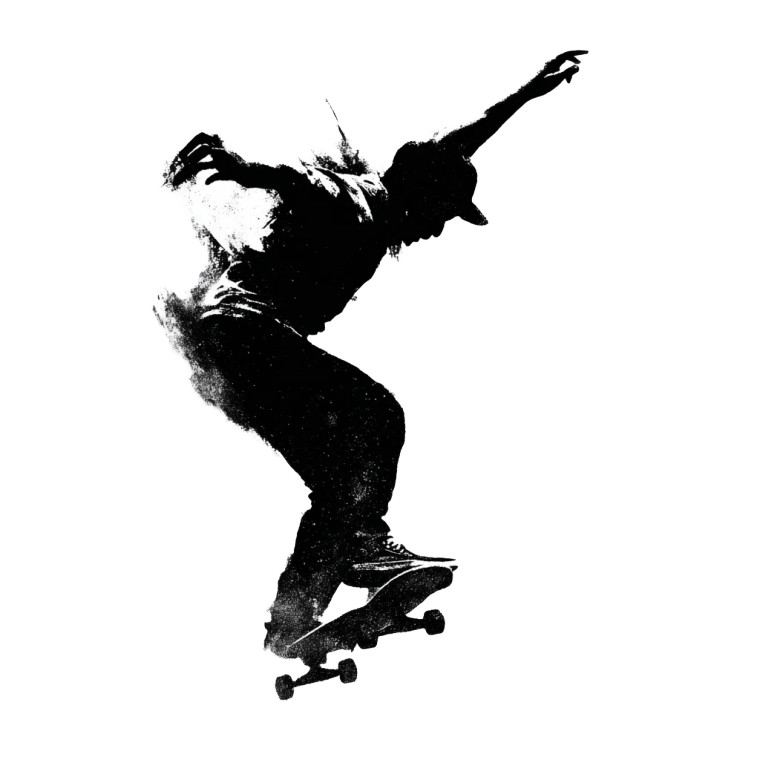 Silhouette Skater Vinyl Car Decal Sticker – Waterproof & UV-Resistant 6.826666666666667"
