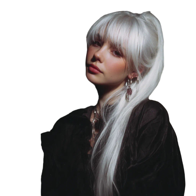 White Hair Female Vinyl Car Decal Sticker – Waterproof & UV-Resistant 3.4133333333333336"