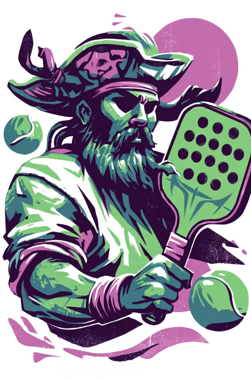 Pirate Pickleball Sticker Vinyl Car Decal Sticker – Waterproof & UV-Resistant 8.96"