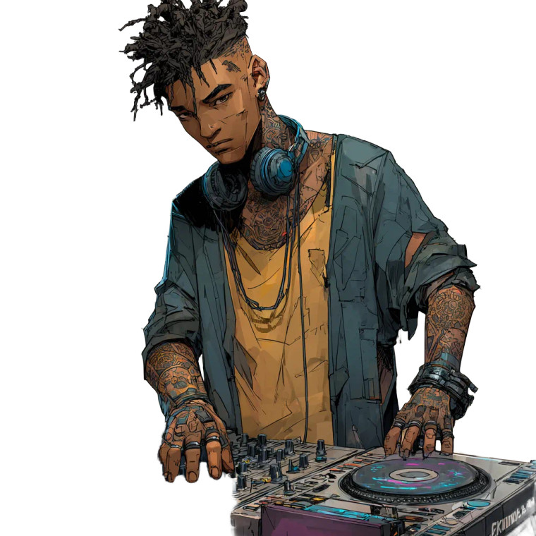 Cyberpunk Dj V3 Vinyl Car Decal Sticker – Waterproof & UV-Resistant 3.4133333333333336"