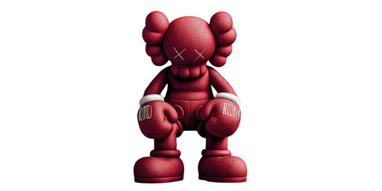 Red Kaws Boxer Vinyl Car Decal Sticker – Waterproof & UV-Resistant 5.12"