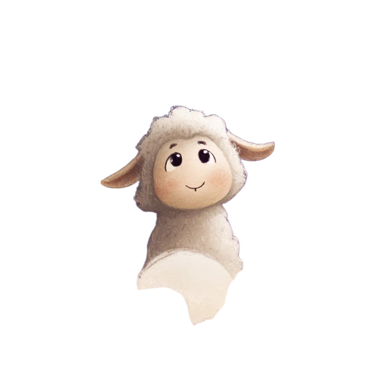 Smiling Lamb Vinyl Car Decal Sticker – Waterproof & UV-Resistant 3.4133333333333336"