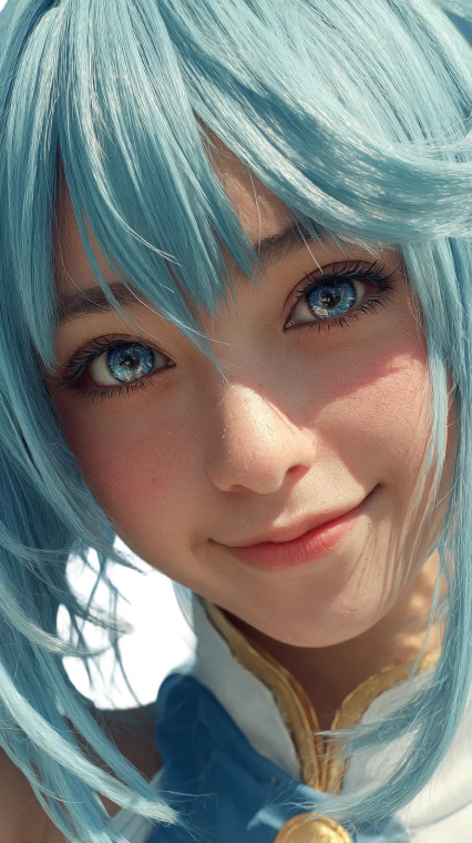 Aqua Anime Portrait Vinyl Car Decal Sticker – Waterproof & UV-Resistant 4.8533333333333335"